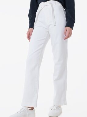 Tommy Hilfiger White Straight-Leg Jeans with Self-Tie Waist